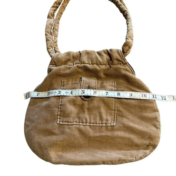 Corduroy Purse Khaki Handbag Boho Retro - Picture 7 of 7
